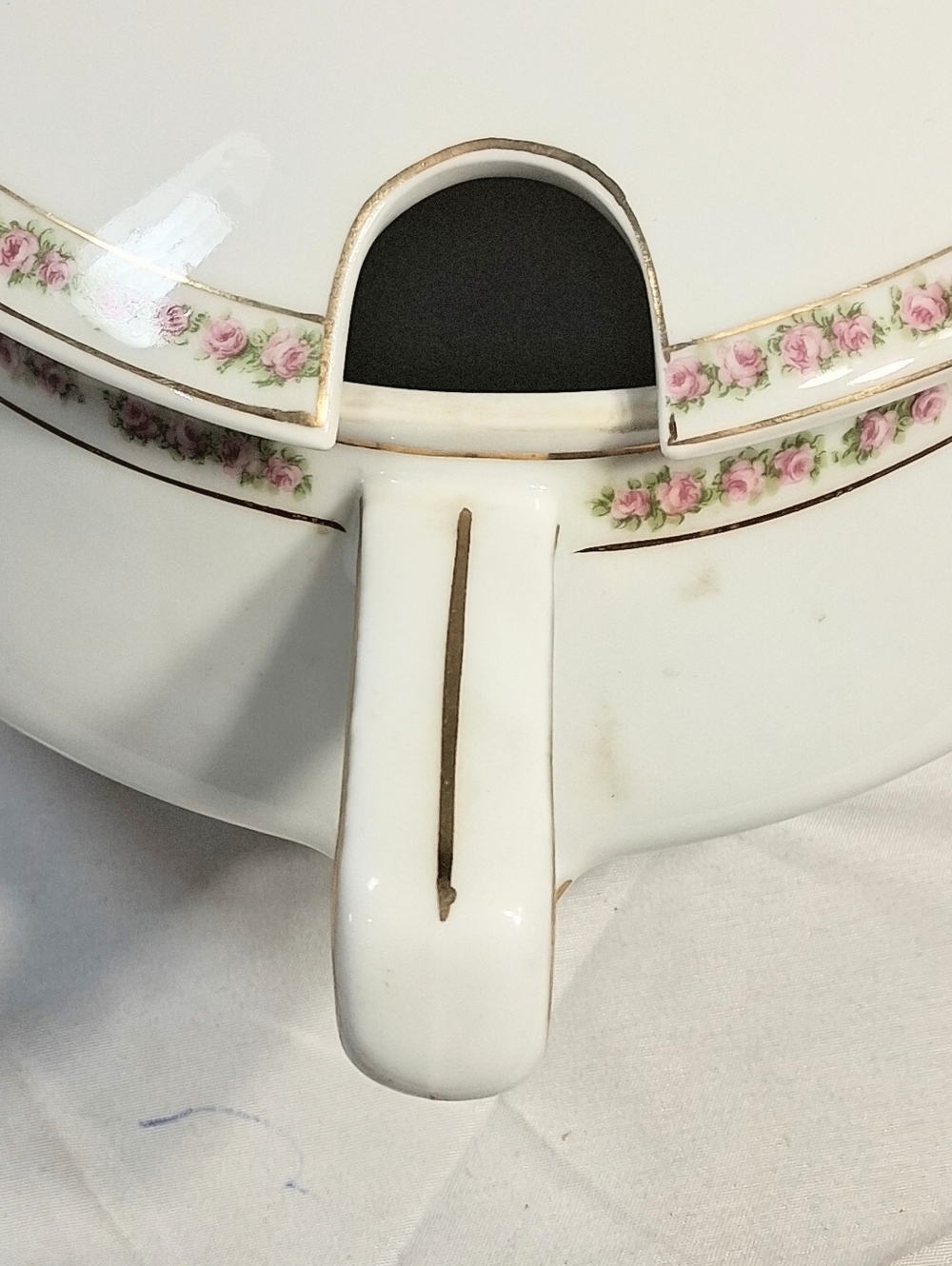 1900-1920 Hermann Ohme Hand-painted Floral Oval Lidded Soup/Cass. Tureen/ Dish - Picture 4 of 9